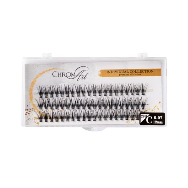 Gene false ChromArt Premium Silk Lashes Curbură C 12